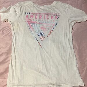 American Fighter White and Pink Graphic Tee